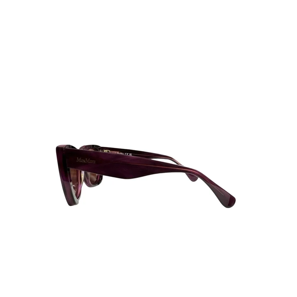 Max Mara Glimpse4 MM0090 Stylish Cat-Eye Sunglasses Violet Striped Pink‎ New